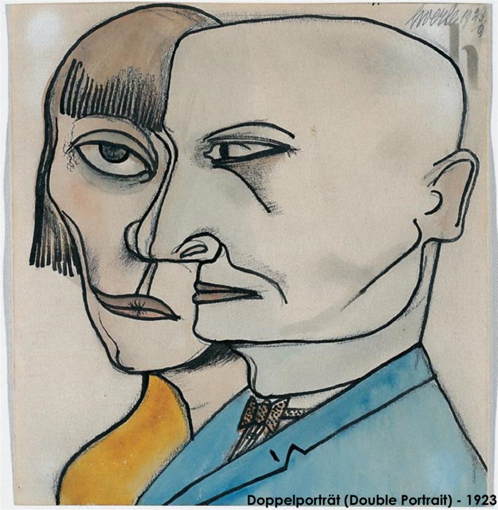 نمونه چهره های هم پوشان پیش از پرسونا در نقاشی
Doppelporträt (Double Portrait) - 1923